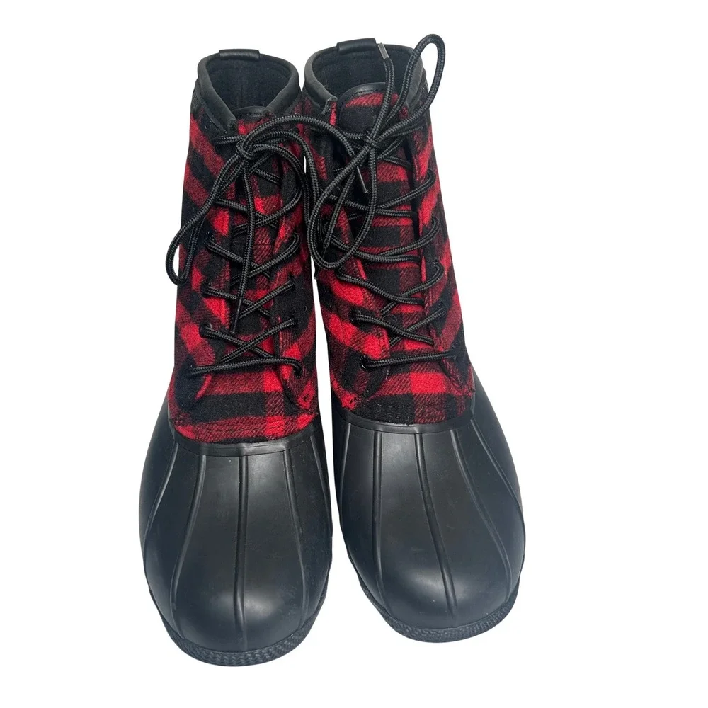 Sperry Saltwater Top-Sider Buffalo Plaid‎ Wool Duck Rain Winter Boot Mens 10.5